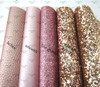 21x29cm (A4 Size 8x11.8"), Chunky Glitter Fabric, ROSE GOLD Synthetic Leather, Solid Rose Canvas Sheets, Gold Glitter, Lichee Leather, DIY Leather Bows, 1 Sheet