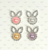 20x25mm, Rhinestone Bunny Ears, Rhinestone Flatbacks, Rhinestone Embellishments, Easter Flatbacks, Bunny Rhinestone Embellishments, 1 PC