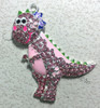 38*50mm, Stegosaurus Rhinestone Pendant, Pink Dinosaur Pendant, Dinosaur Pendant, Chunky Necklace Beads (223)