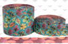 Fall Leaves Ribbon, US Designer Ribbon, Double Sided, Floral Ribbon, Leaves on Teal Ribbon, Autumn Ribbon, Hair Bow Ribbon, Wholesale Ribbon, PER YARD