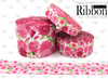 Pink Roses Ribbon, US Designer Ribbon, Double Sided, Floral Ribbon, Pink Flowers, Hair Bow Ribbon, Wholesale Ribbon, PER YARD