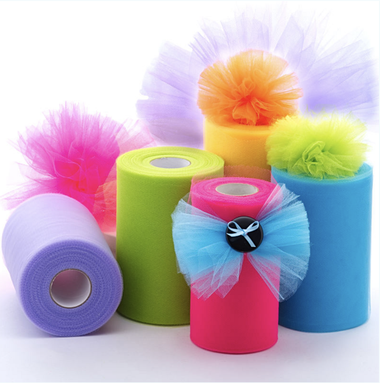 Wholesale NBEADS 25 Yards Daisy Tulle Roll 