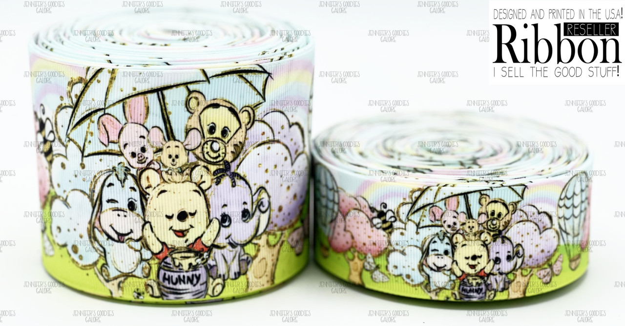 Winnie the Pooh Ribbon 1 High Quality Grosgrain Ribbon by the Yard