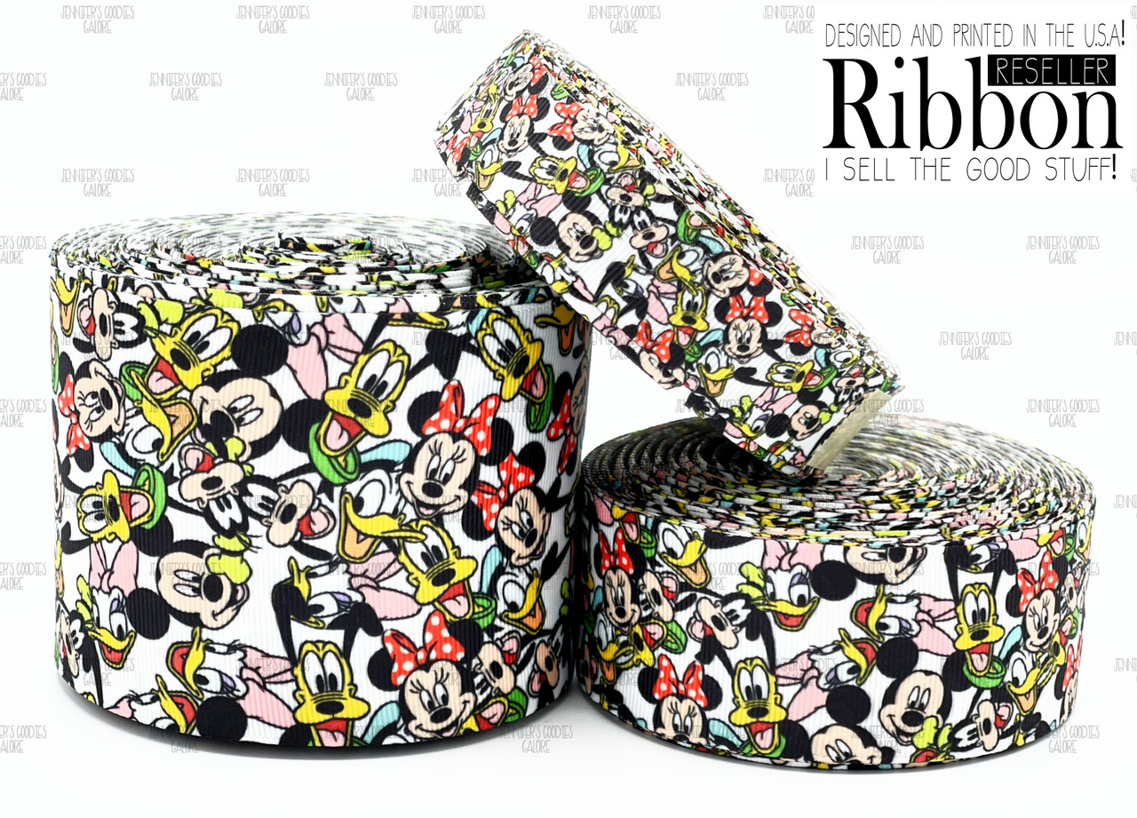 Mickey And Friends Ribbon Us Designer Ribbon Mouse Ribbon Wdw Donald Duck Minnie Mouse Pluto Goofy Lanyard Ribbon Hair Bow Ribbon Wholesale Ribbon Per Yard Jennifer S Goodies Galore