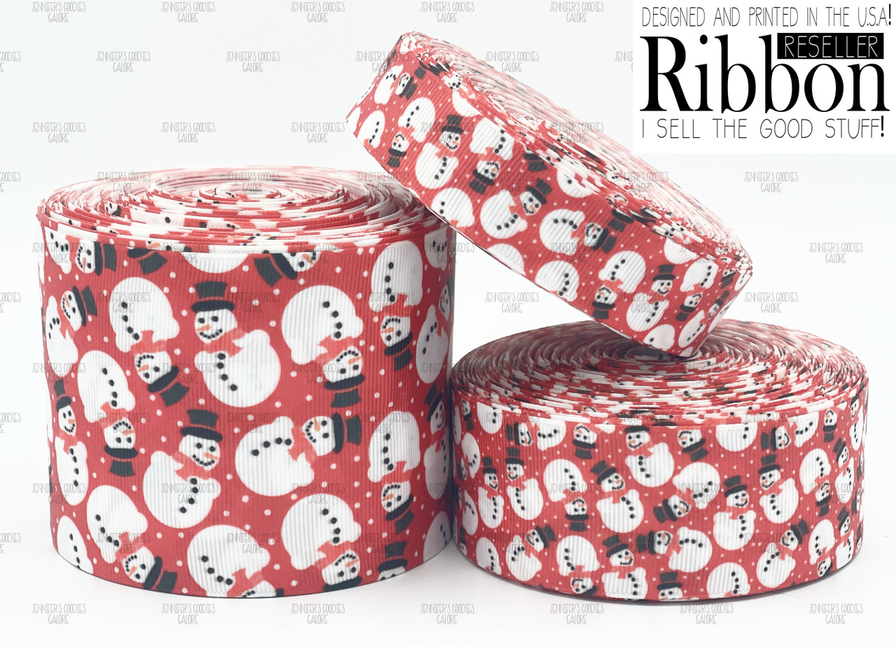 Snowman Ribbon, US Designer Ribbon, Christmas Ribbon, Winter Ribbon ...