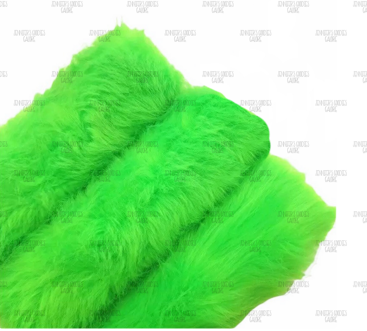 21x29cm (A4), Green Fur Fabric, Christmas Fabric, Grinch Bows