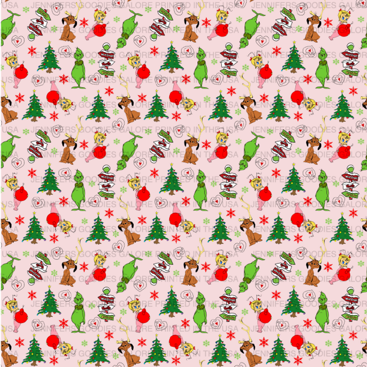 8x11, The Grinch Synthetic Leather, Custom Leather Sheets