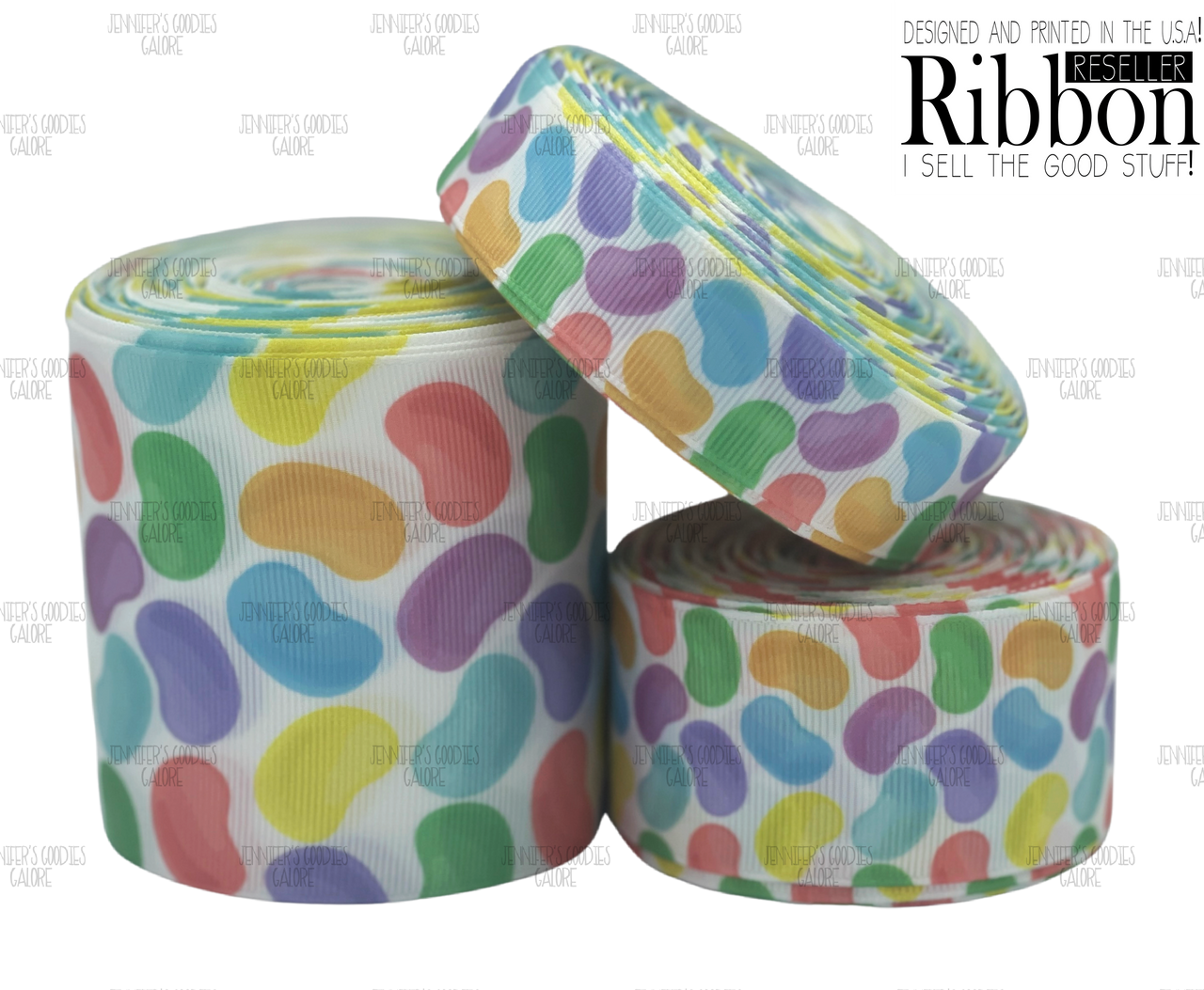 Easter Ribbon, US Designer Ribbon, Jelly Bean Ribbon, Easter Candy Ribbon,  Holiday Ribbon, Lanyard Ribbon, Hair Bow Ribbon, Wholesale Ribbon, PER YARD