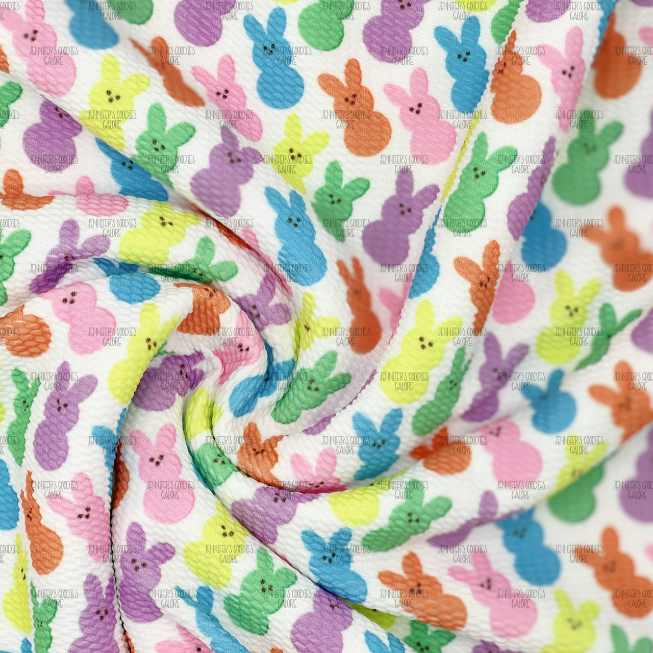 Printed Liverpool Bullet Fabric, Easter Liverpool Fabric, Bright Peeps  Fabric, Bullet Fabric, Bunny Fabric, Holiday Fabric, Textured Printing,  Waffle