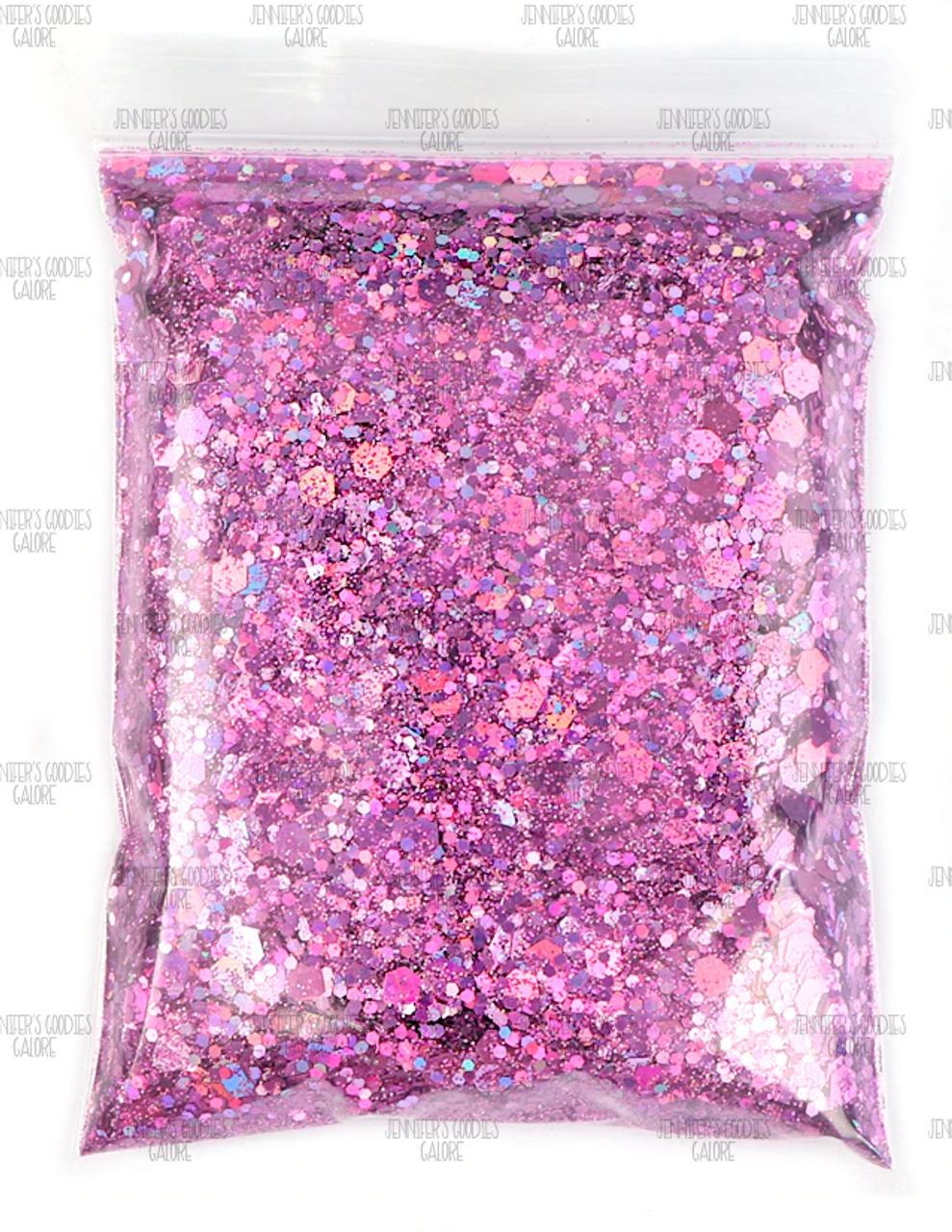 50gm (1.76oz), Holographic Glitter, Confetti Loose Glitter, POWDER PUFF  Iridescent Glitter for Nail Art & Tumblers, Hexagon Glitter, Loose Glitter,  Chunky/Fine MIX Glitter, 1 BAG (8) - Jennifer's Goodies Galore