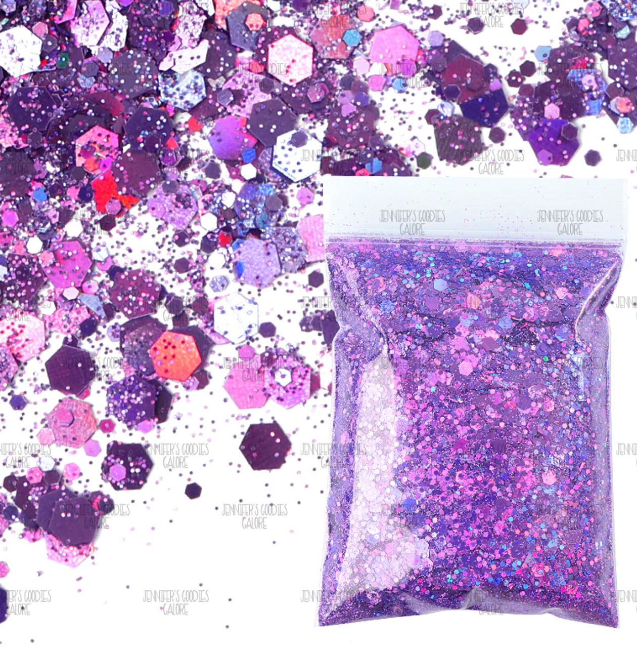 50gm (1.76oz), Holographic Glitter, Confetti Loose Glitter, PURPLE