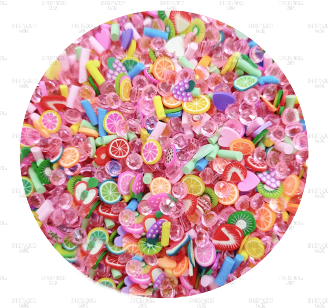 20gm, Polymer Clay Slices, Strawberry Clay Slices, Fruit Shaped Clay Slices  for Resin, Clay Slices Crafts, Pink Strawberries Confetti Loose Clay, Food