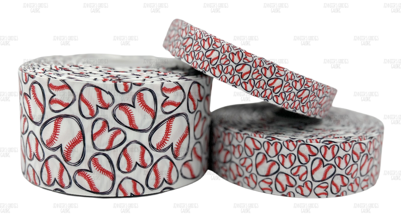 Baseball Ribbon, Sports Ribbon, Heart Ribbon, Baseball Stitches