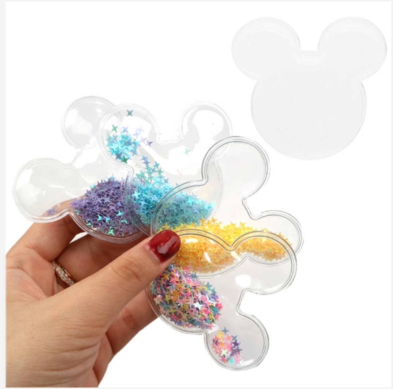 2", Transparent Mouse Shakers, Add Your Own Glitter Resin Confetti