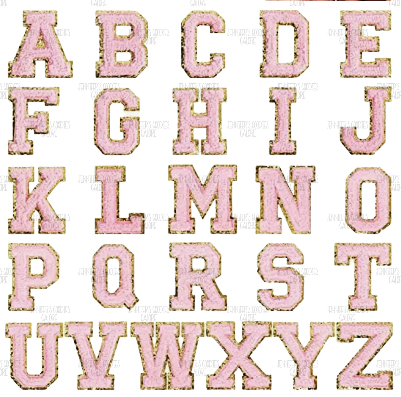 Hot Pink Chenille Glitter Letters Sticker Sheet - Trendy Transfers