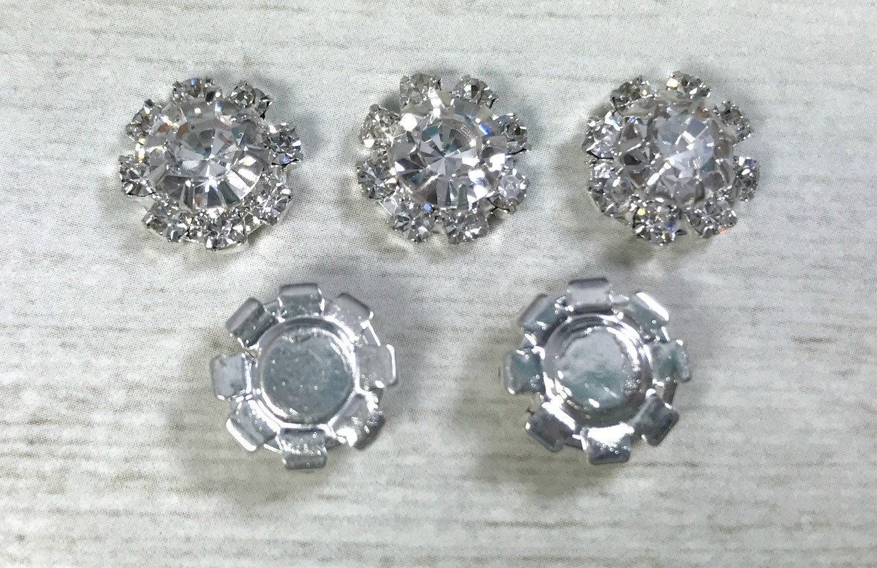  Flat Back Rhinestones Buttons Embellishments with