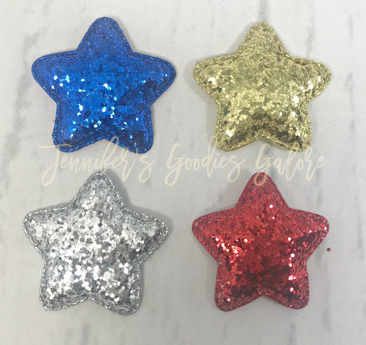 2, Glitter Stars, Felt Stars, Patriotic Star Felt, Felt Appliques