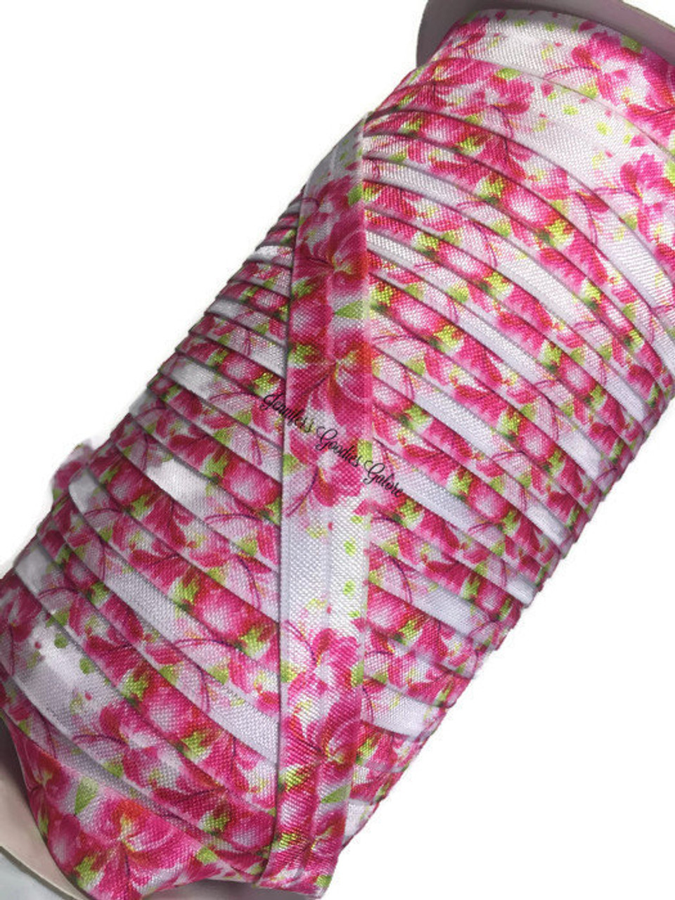 5 8 Floral Foe Hot Pink Hibiscus Elastic Fold Over Elastic