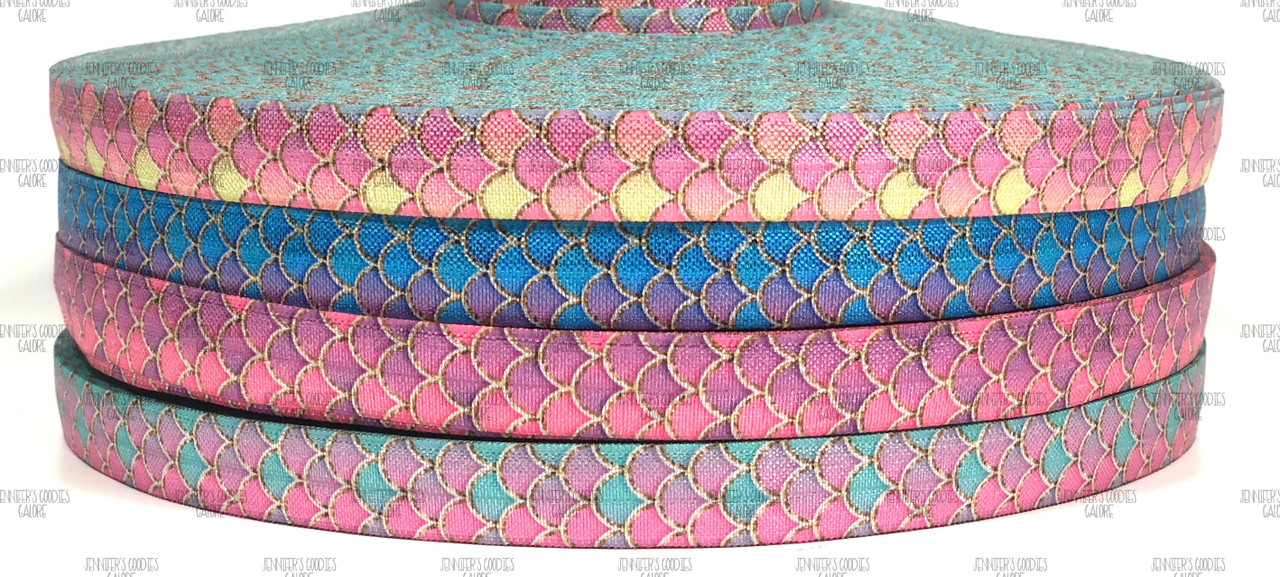 5 8 Mermaid Foe Fold Over Elastic Mermaid Scale Elastic Diy