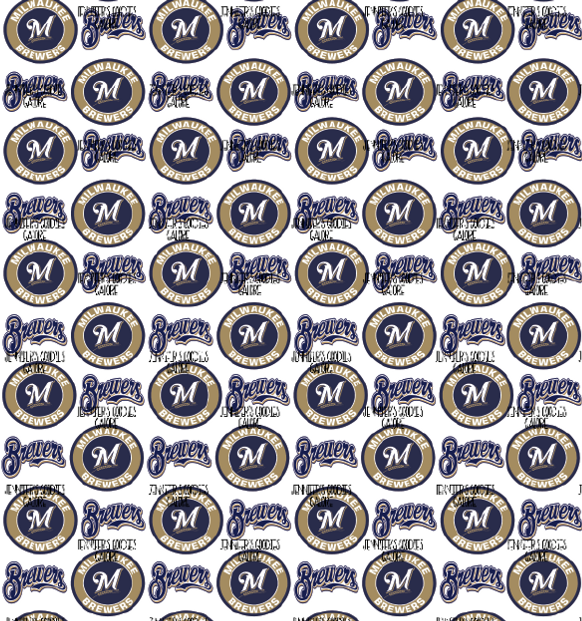 MLB Baseball Milwaukee Brewers Vintage Blue Cotton Fabric