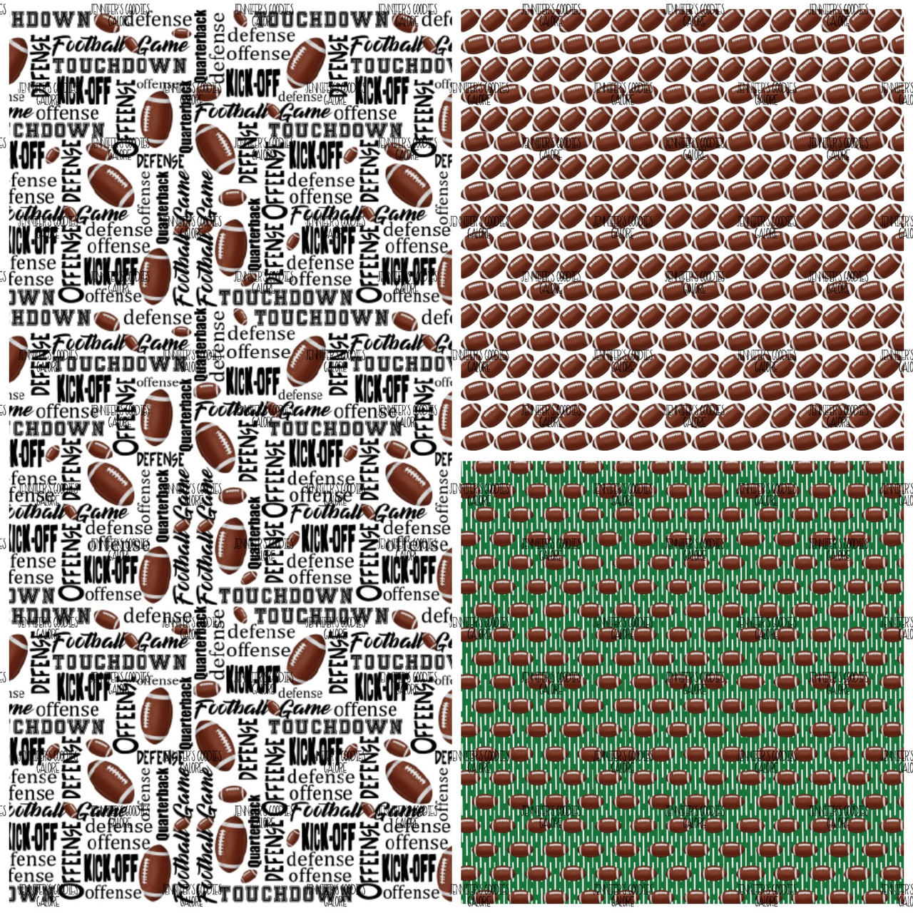 Football Field Faux Leather Sheets