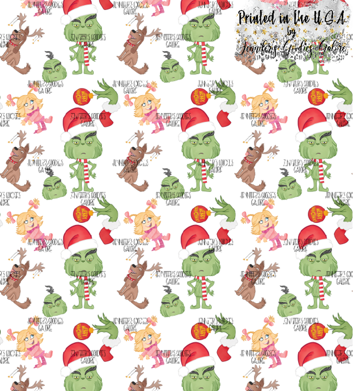 8x11, The Grinch Synthetic Leather, Custom Leather Sheets