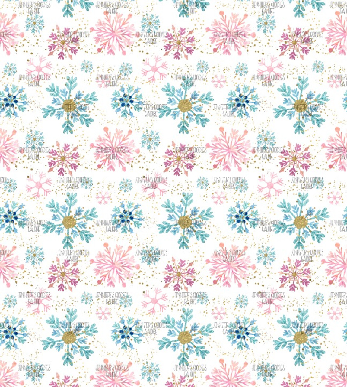 Blue Watercolor Christmas Floral Faux Leather Sheets