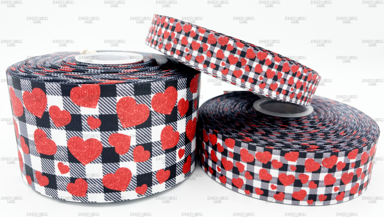 Valentine's Ribbon, Heart Ribbon, Scattered Red Hearts, Red Hearts,  Valentine Ribbon, Hair Bow Ribbon, Wholesale Ribbon, PER YARD - Jennifer's  Goodies Galore