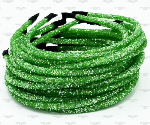 St Patrick's Day Headbands, Chunky Glitter Headbands, Iridescent Lined Glitter Headband, APPLE Green Headbands, Glitter Headbands, Lined Headband, Skinny Headband, Girls Headband, DIY Headband, 1 PC