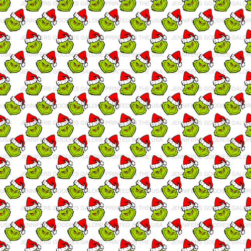8x11, The Grinch Synthetic Leather, Custom Leather Sheets