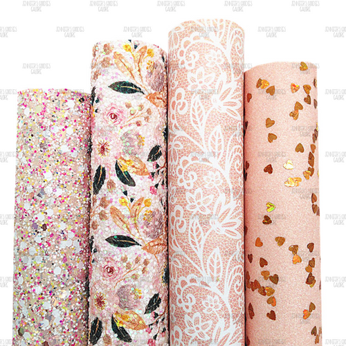 Daisy Flowers Printed Synthetic Leather Smooth Faux Fabric Sheets Felt  Backing Vinyl For Earrings bag Bows DIY 21X29CM GM2326A