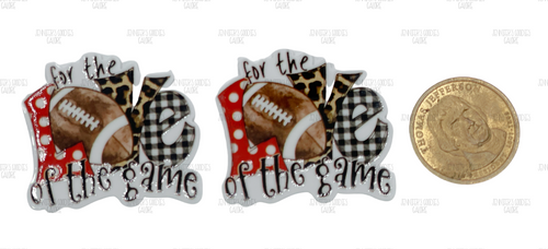 40x36mm, Football Planar Resins, For the Love of the Game, Cabochons, Planar Resins, Flat Back, Scrapbooking, Hair Bow Centers, Embellishments, Sports Resins, 2 PCS (1032)