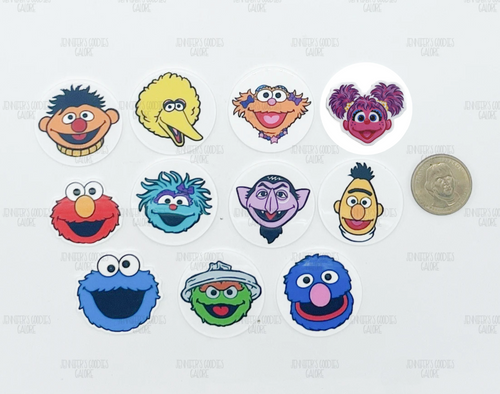 Sesame Street Resins, Custom Resins, Elmo Resins, Planar Resins, Bert and Ernie, Zoey, Grove, Oscar,Cookie Monster, Cartoon Resins, Flat Back Resins, Hair Bow Centers, Cabochons, Wholesale Resins, 2PCS