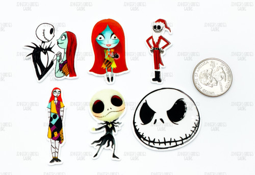 Nightmare Before Christmas Resins, Jack Resins, Sally Planar Resins, Christmas Resins, Holiday Flat Back Resins, Hair Bow Centers, Cabochons, Embellishments, Wholesale Resins, 2PCS