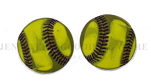 45mm, Softball Planar Resins, Planar Resins, Cabochons, Flat Back, Scrapbooking, Sports Resins, Hair Bow Centers, Embellishments, Sports Resins, 2PC (2239)