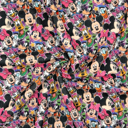 Mickey Mouse Fabric Strips, Minnie, Goofy, Pluto, Daisy, Donald, MIckey and Friends, Liverpool Fabric, Custom Bullet Fabric, Disney Fabric, Textured Printing, Waffle Stretch Fabric, Baby HeadWrap, Headbow, Diy Fabric, Knit Fabric