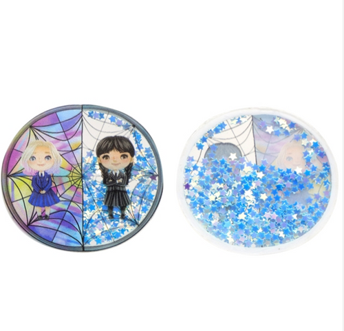 55x50mm, Wednesday Resins, Acrylic Resins, Shaker Resins, Adaams Family Resins, Sequin Resins, Blue stars Shakers, Embellishments, Quicksand Resins, Flat Back Resins, Hair Bow Centers, Cabochons, Wholesale Resins, 1 PC