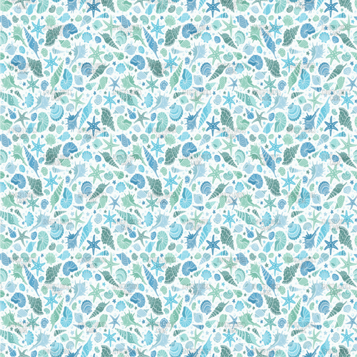 8x11", Seashell Leather, Custom Printed Leather, Blue Shells Leather, Starfish, Ocean Seashells Leather, Synthetic Leather, Faux Leather, Vinly, Patent, Glitter, DIY Leather Hair Bows, 1 Sheet