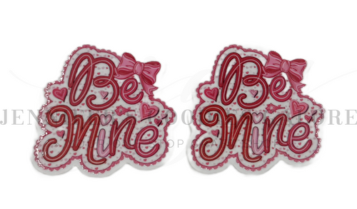 40mm, Valentine Resins, Be Mine, Holiday Resins, Planar Resins, Flat Back Resins, Hair Bow Centers, Cabochons, Wholesale Resins, 2PCS (2950)