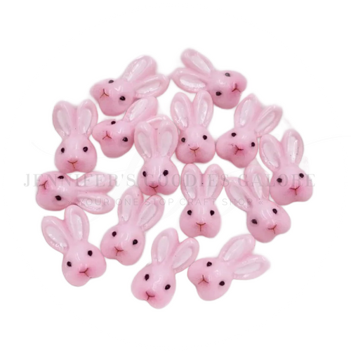 TINY Bunny Resins, Easter Flat Back Resin, PINK Bunny Cabochons, Rabbit Resins, DIY Flatback Embellishment, Accessories Scrapbooking Craft, Easter Crafts, 20PC SET
