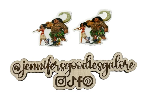 40mm, Moana Resins, Maui Resins, Custom Made, Pua Resins, Badge Reel Resins, WDW, Decorative Embellishments, Flat Back Resins, Hair Bow Centers, Cabochons, Resins, Wholesale Resins, 2PCS (2505)