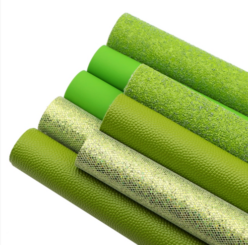 20x33cm, (7.87"X12.9"), APPLE GREEN Leather Pack, Glitter Leather Sheets, Litchi, Faux Leather Sheet, Solid Color Packs, Plain Color, Craft Supplies for Earrings, Key FOB leather, Faux Leather Sets, DIY Hair Bows, SET OF 8 (76)