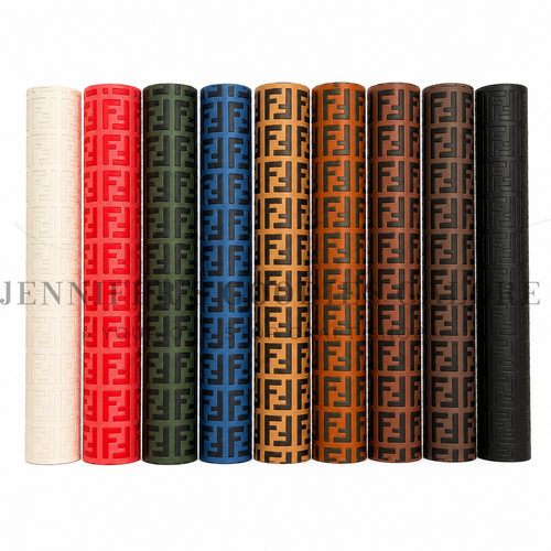 8.5x12", Embossed Leather Fabric, Fendi Leather, Embossed Synthetic Leather, Etched Canvas Sheets, Designer Leather, Designer Logo Leather, DIY Leather Bows, 1 PC