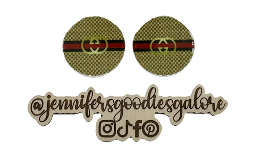 40mm, Gucci Resins, Custom Gucci Resins, Round, Designer Logo Resins, Flat Back Resins, Hair Bow Centers, Badge Reel Resins, Cabochons, Fashion Designer Resins, Wholesale Resins, 2PCS (42)