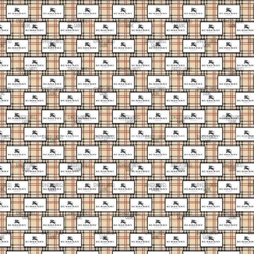 (burberrylogo) 9x11", Burberry Synthetic Leather, Custom Leather Sheets, Burberry Logo, Tartan Leather, Designer Brands Leather Fabric, Tan Plaid, Synthetic Leather Sheet, Faux Leather, Vinyl, Patent, Glitter, DIY Leather Hair Bows, 1 Sheet