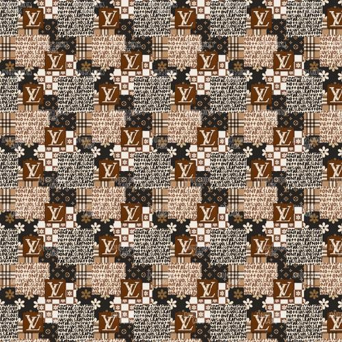 (LV70) 9x12”, LV Leather, Custom Printed Leather, Boujee Leather, LV Faux Leather, Brown LV Leather, Key FOB leather, Leather for Crafts, DIY Leather Bows, Vinyl, Glitter, Litchi, Patent, 1 Sheet