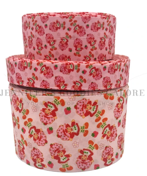 Strawberry Shortcake Ribbon, Strawberry Girl Ribbon, Strawberry Ribbon, Hair Bow Ribbon, Key FOB Ribbon, Wholesale Ribbon, PER YARD