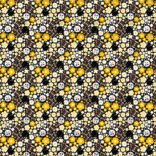 (steelersflowers) 9x12", NFL Leather, PITTSBURGH STEELERS Leather, Custom Printed Leather, Football Leather, Pittsburgh, Floral Leather, Patent, Vinyl, Faux, Glitter, Litchi, DIY Leather Bows, Leather for Crafts, Key FOB Leather, 1 SHEET