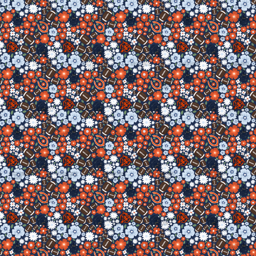 (bearsflowers) 9x12", NFL Leather, Chicago Bears Leather, Custom Printed Leather, Football Leather, Chicago, Bears, Floral Leathers, Sports Leather, Patent, Vinyl, Faux, Glitter, Litchi, DIY Leather Bows, 1 SHEET 