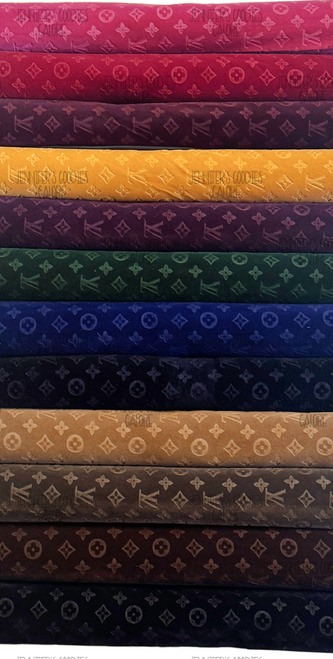 9x12", Embossed Suede Fabric, LV Fabric, Embossed Boujee Fabric, Etched Canvas Sheets, Designer Suede, Designer Logo Velvet Fabric, DIY Fabric Bows, 1 PC